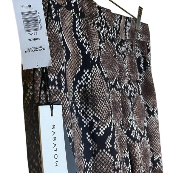 Babaton Women's Brown Snakeskin Conan Mid-Rise Slim Leg Ankle Length Size 2 NWT - Picture 9 of 14